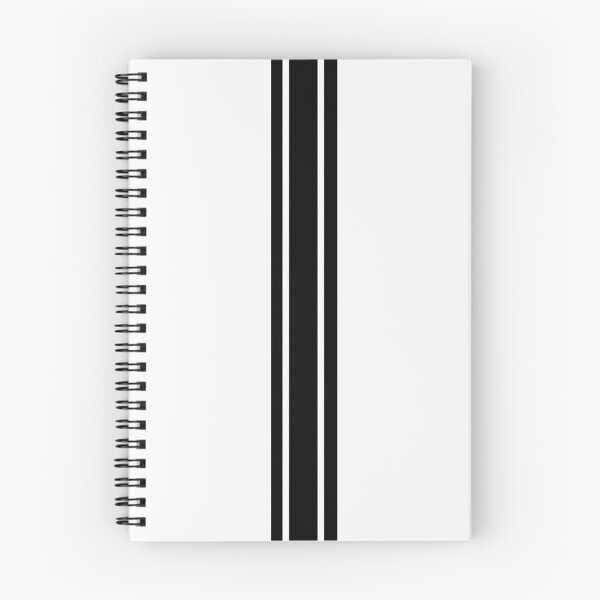 Item preview, Single Stripe with 2 Thick Pinstripes (Black On White) designed and sold by Racing Stripes Only.