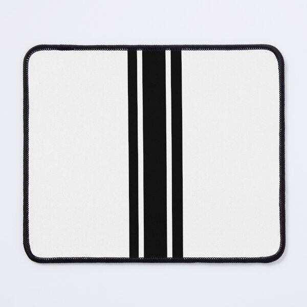 Item preview, Single Stripe with 2 Thick Pinstripes (Black On White) designed and sold by Racing Stripes Only.