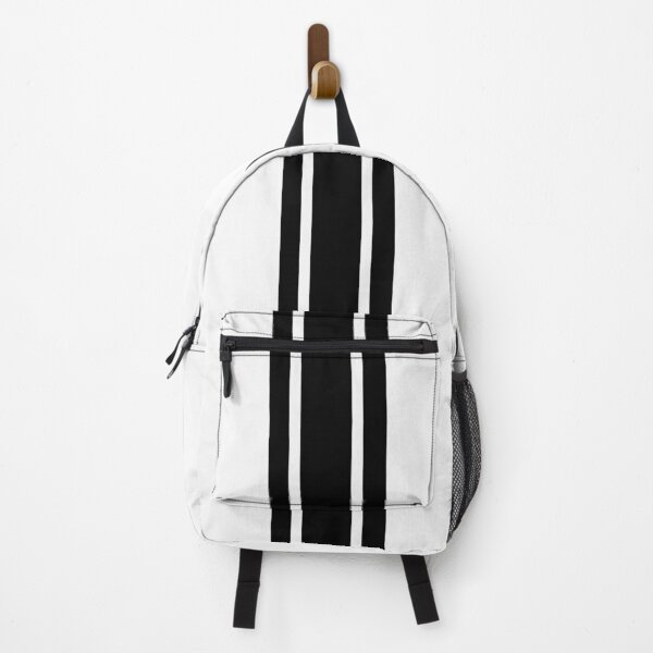 Item preview, Single Stripe with 2 Thick Pinstripes (Black On White) designed and sold by Racing Stripes Only.