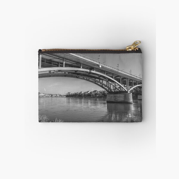 Item preview, Bridge over the Rhine in Basel, Switzerland in black and white designed and sold by StohlerPhotos.