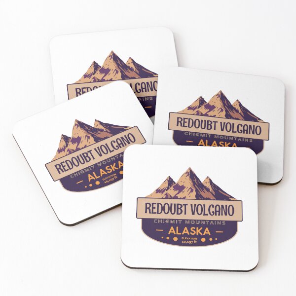 Item preview, Redoubt Volcano, Chigmit Mountains, Alaska, Mountain Badge designed and sold by Wanderful-roads.