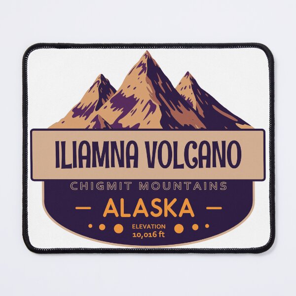 Item preview, Iliamna Volcano, Chigmit Mountains, Alaska, Mountain Badge designed and sold by Wanderful-roads.