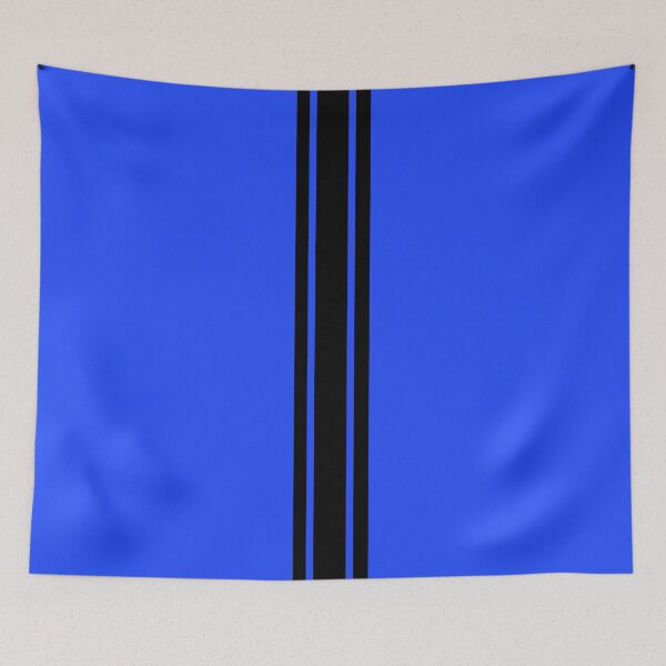 Item preview, Single Stripe with 2 Thick Pinstripes (Black On Neon Blue) designed and sold by Racing Stripes Only.