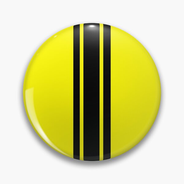 Item preview, Single Stripe with 2 Thick Pinstripes (Black On Yellow) designed and sold by Racing Stripes Only.