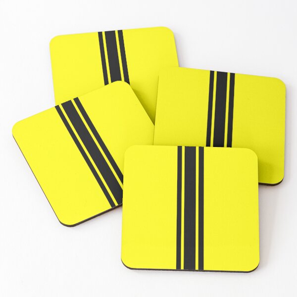 Item preview, Single Stripe with 2 Thick Pinstripes (Black On Yellow) designed and sold by Racing Stripes Only.