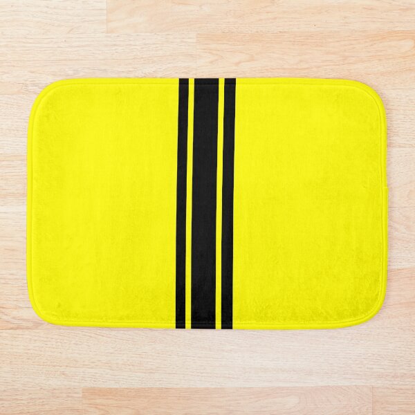 Item preview, Single Stripe with 2 Thick Pinstripes (Black On Yellow) designed and sold by Racing Stripes Only.