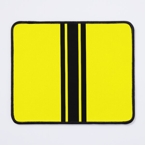Item preview, Single Stripe with 2 Thick Pinstripes (Black On Yellow) designed and sold by Racing Stripes Only.