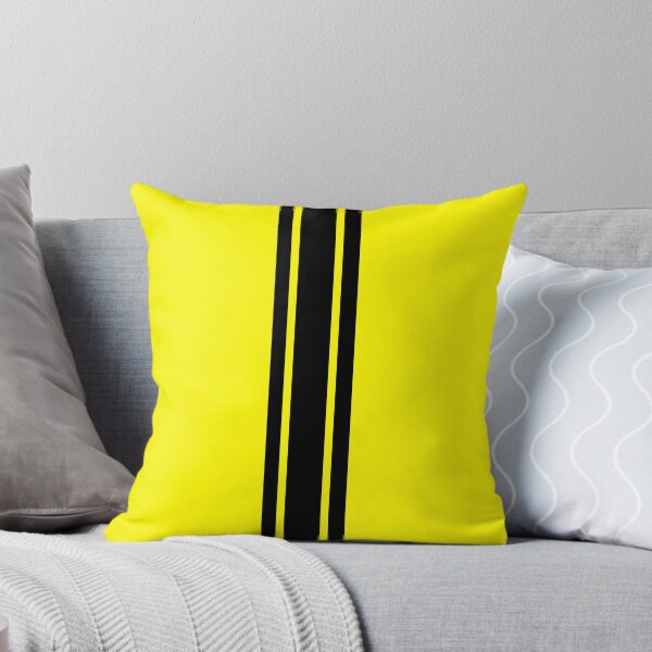 Item preview, Single Stripe with 2 Thick Pinstripes (Black On Yellow) designed and sold by Racing Stripes Only.