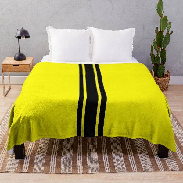 Item preview, Single Stripe with 2 Thick Pinstripes (Black On Yellow) designed and sold by Racing Stripes Only.