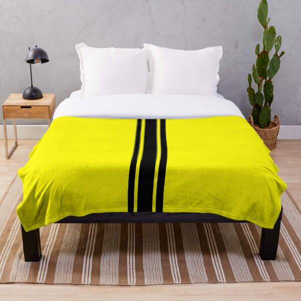 Item preview, Single Stripe with 2 Thick Pinstripes (Black On Yellow) designed and sold by Racing Stripes Only.