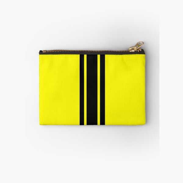 Item preview, Single Stripe with 2 Thick Pinstripes (Black On Yellow) designed and sold by Racing Stripes Only.