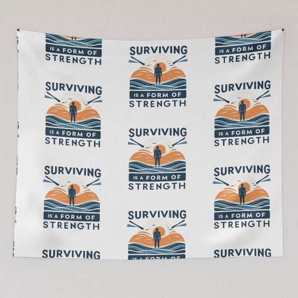 Item preview, Surviving Is Strength – Resilience Sun & Waves Illustration designed and sold by AstridOfficial.