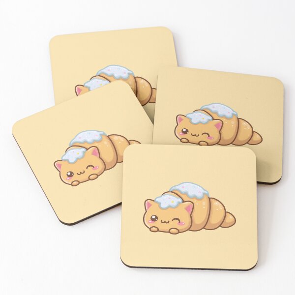 Item preview, Kawaii Cat Croissant designed and sold by CollieCreates.