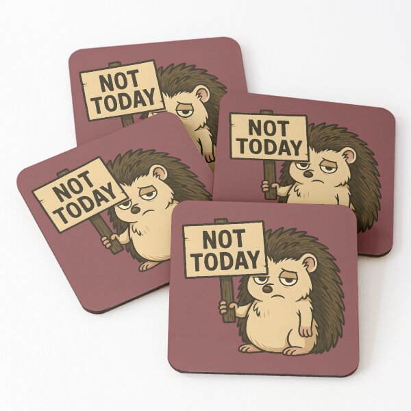 Item preview, Not Today – Tired hedgehog with social battery at 0% designed and sold by domi199834.