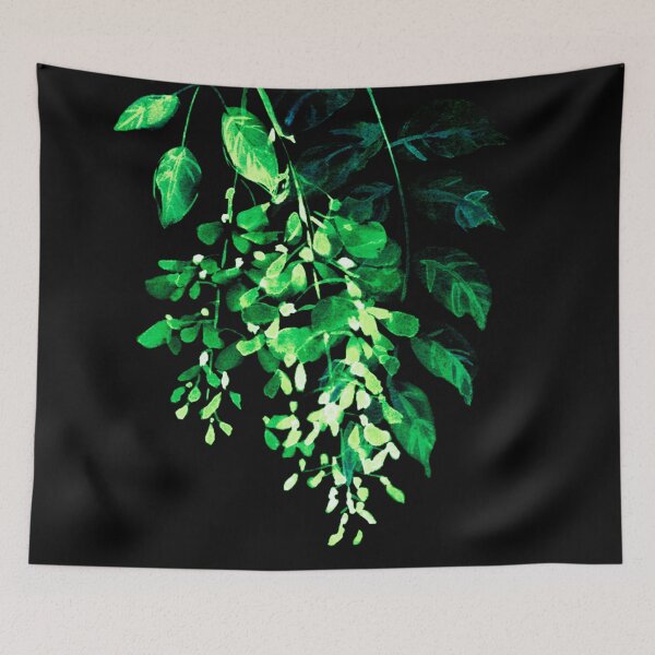 Item preview, luminous wisteria on black background designed and sold by clemfloral.