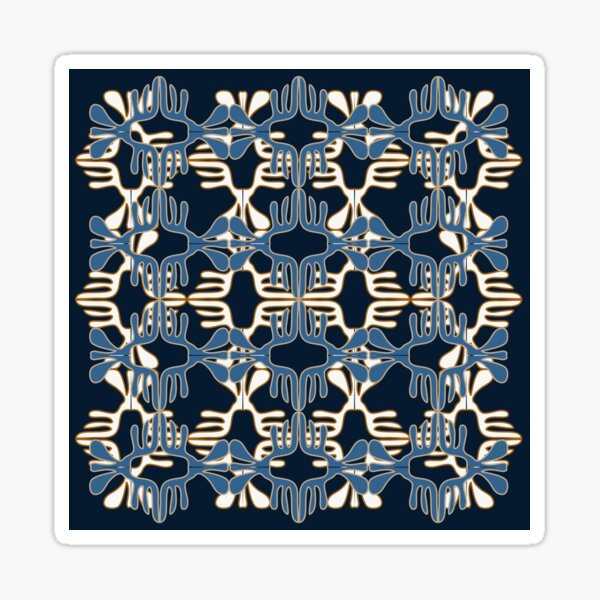 Item preview, Tribal pattern in blue and cream designed and sold by mirimo.