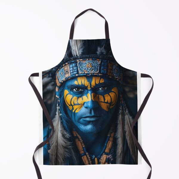 Item preview, Majestic Warrior with Vibrant Face Paint and Feathers designed and sold by Artessie.
