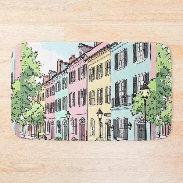 Item preview, Charleston South Carolina Rainbow Row designed and sold by pixelated_echoes.