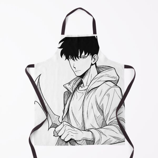 Item preview, Dark Manga Hero – Angry Line Art Drawing designed and sold by ALEXOUE.