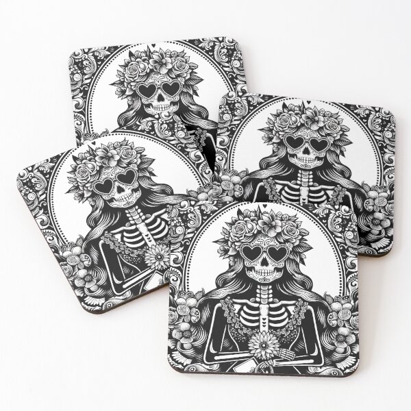 Item preview, Classic Black and White Catrina – Mexican Art Día de los Muertos designed and sold by Ojo de Lilith.