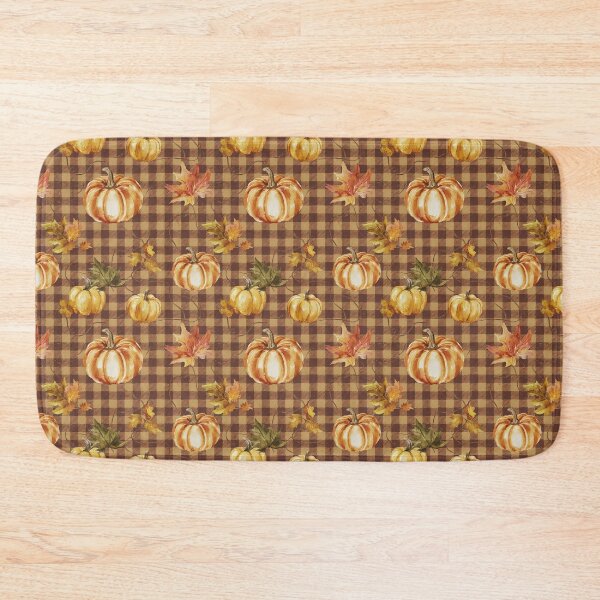 Item preview, Fall Plaid Pumpkins Pattern designed and sold by sasyall.
