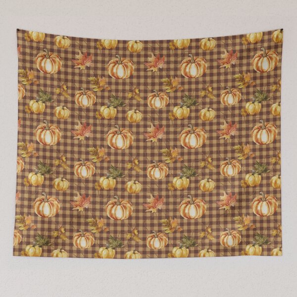 Item preview, Fall Plaid Pumpkins Pattern designed and sold by sasyall.