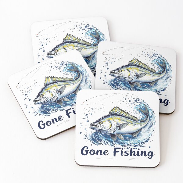 Item preview, Gone Fishing – Bold Sport Fishing Art designed and sold by SaltyLinesOut.