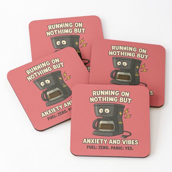Item preview, Running on Nothing but Anxiety and Vibes – Coffee Machine Edition designed and sold by domi199834.