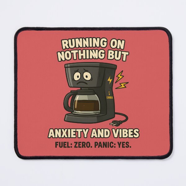 Item preview, Running on Nothing but Anxiety and Vibes – Coffee Machine Edition designed and sold by domi199834.
