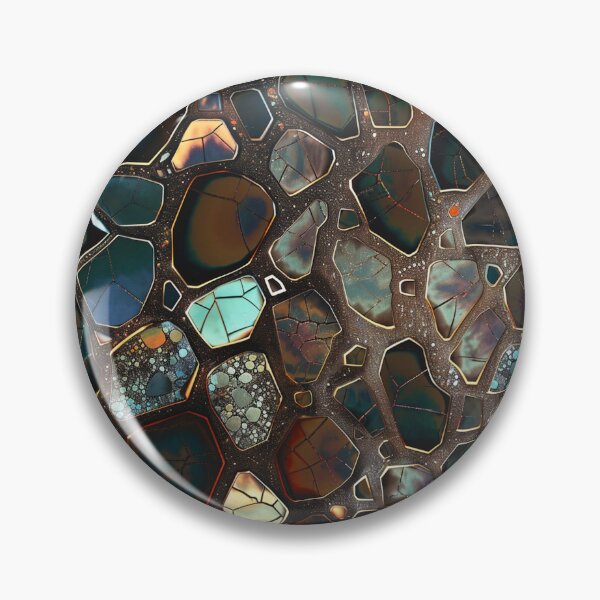 Item preview, mosiac gemstone fragments aquatic titanium luster designed and sold by EarthenEmbers.