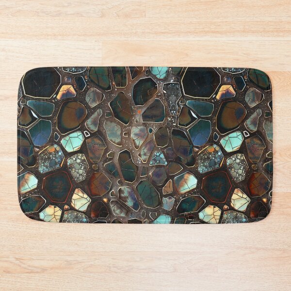 Item preview, mosiac gemstone fragments aquatic titanium luster designed and sold by EarthenEmbers.