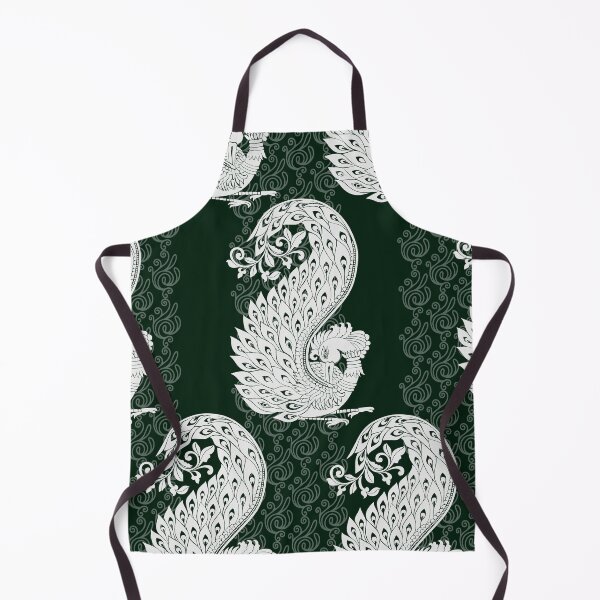 Item preview, Elegant Thai Swan Pattern on Dark Green Background – Traditional Ornamental Motif designed and sold by Dailyprintstyle.