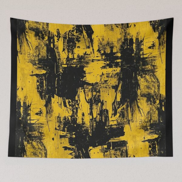 Item preview, abstract oil painting in yellow and black designed and sold by optimusprime39.