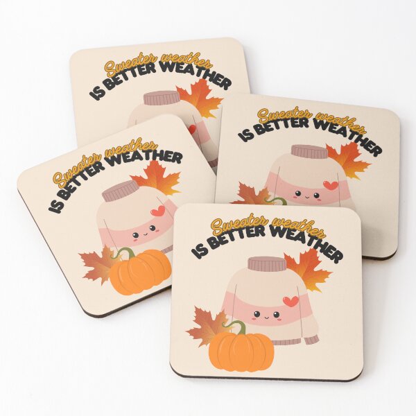 Item preview, Sweater Weather is Better Weather – Cute Fall Kawaii Pumpkin Design designed and sold by RUNO LAB.