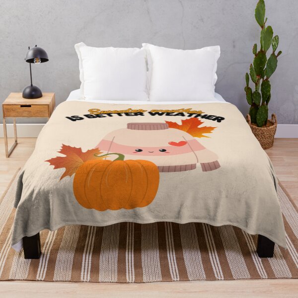 Item preview, Sweater Weather is Better Weather – Cute Fall Kawaii Pumpkin Design designed and sold by RUNO LAB.