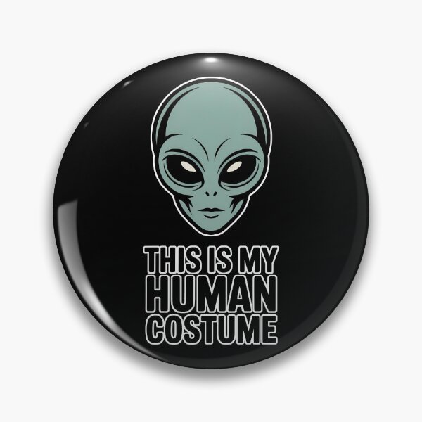 Item preview, This Is My Human Costume Funny Green Alien Halloween Art designed and sold by Altered Pixels.