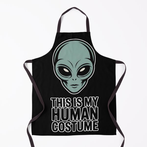 Item preview, This Is My Human Costume Funny Green Alien Halloween Art designed and sold by Altered Pixels.