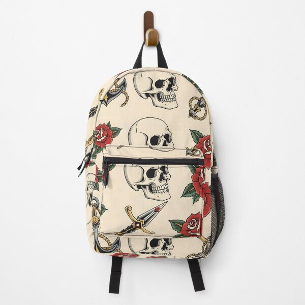 Item preview, Vintage tattoo-style skulls, roses, daggers, and anchors old school designed and sold by AdminX1100.