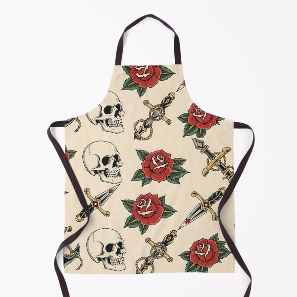 Item preview, Vintage tattoo-style skulls, roses, daggers, and anchors old school designed and sold by AdminX1100.