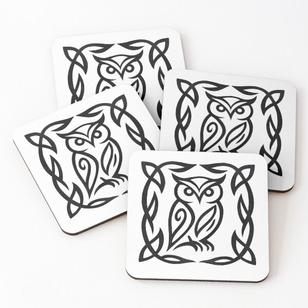 Item preview, Celtic owl tribal line art designed and sold by Aakanksha97.