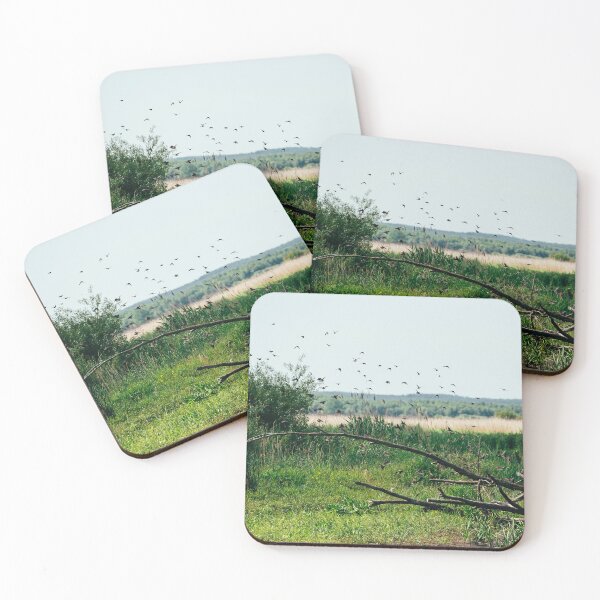 Item preview, Flock in Flight Over Riverside Meadow – Jeziorzany, Poland designed and sold by alicjamiekina.