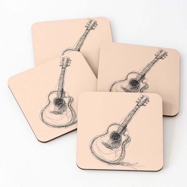 Item preview, Abstract Acoustic Guitar Sketch Art designed and sold by zzz888.