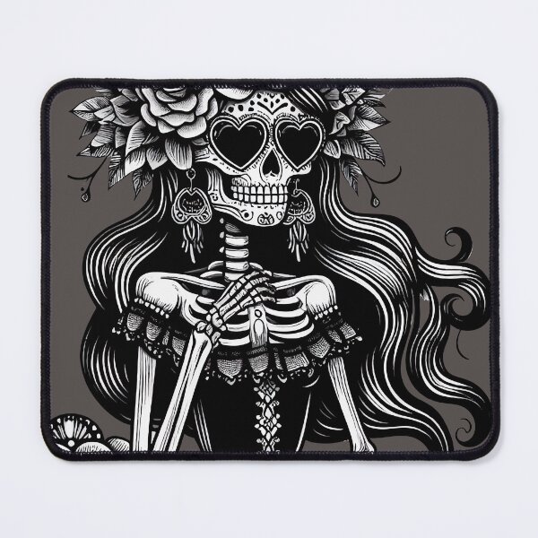 Item preview, Sophisticated Catrina Art Print – Mexican Day of the Dead in Black & White designed and sold by  Ojo de Lilith.