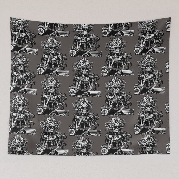 Item preview, Sophisticated Catrina Art Print – Mexican Day of the Dead in Black & White designed and sold by  Ojo de Lilith.