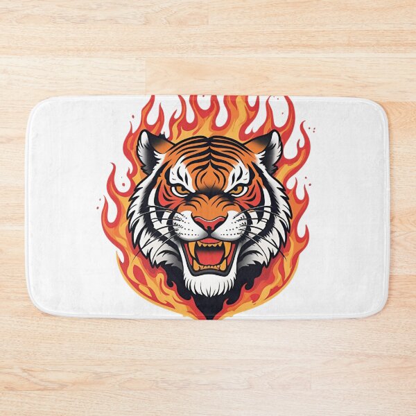 Item preview, Traditional Tiger Head with Flames designed and sold by Skyla007.
