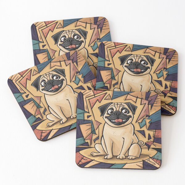 Item preview,  Expressive art for Pug lovers in 1950s and 1960s design pug designed and sold by Petsthetic.