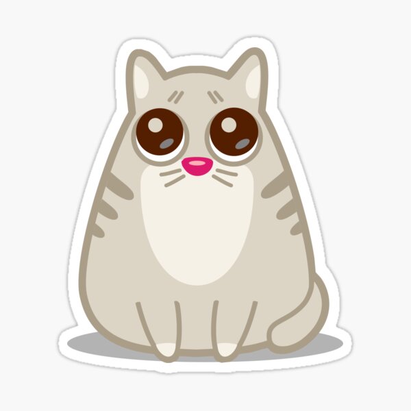 Funny Sad Cat Tshirt and Stickers - Cat Gifts for Cat lovers everywhere! Sticker