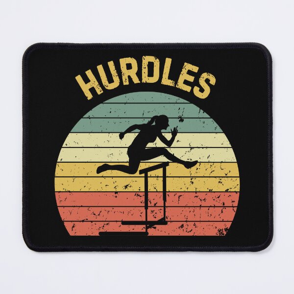 Item preview, Hurdles Retro Sunset Hurdle Runner Silhouette Hurdling Running designed and sold by StrideSuccess.