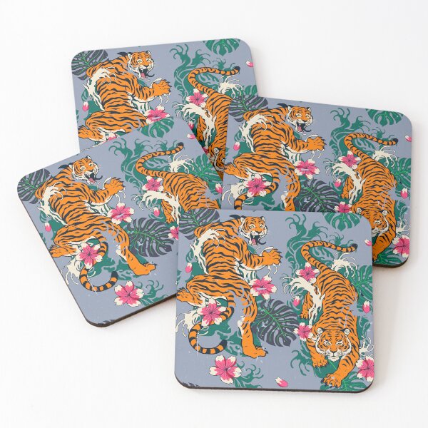 Item preview, Seamless Oriental Tiger Pattern designed and sold by bazziergraphik.