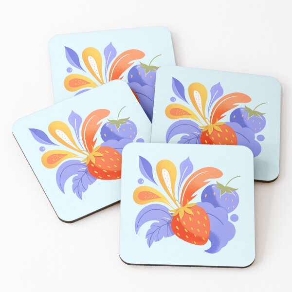 Item preview, Bold Strawberry & Blueberry Splash – Modern Fruit Pop Art designed and sold by enly shop.